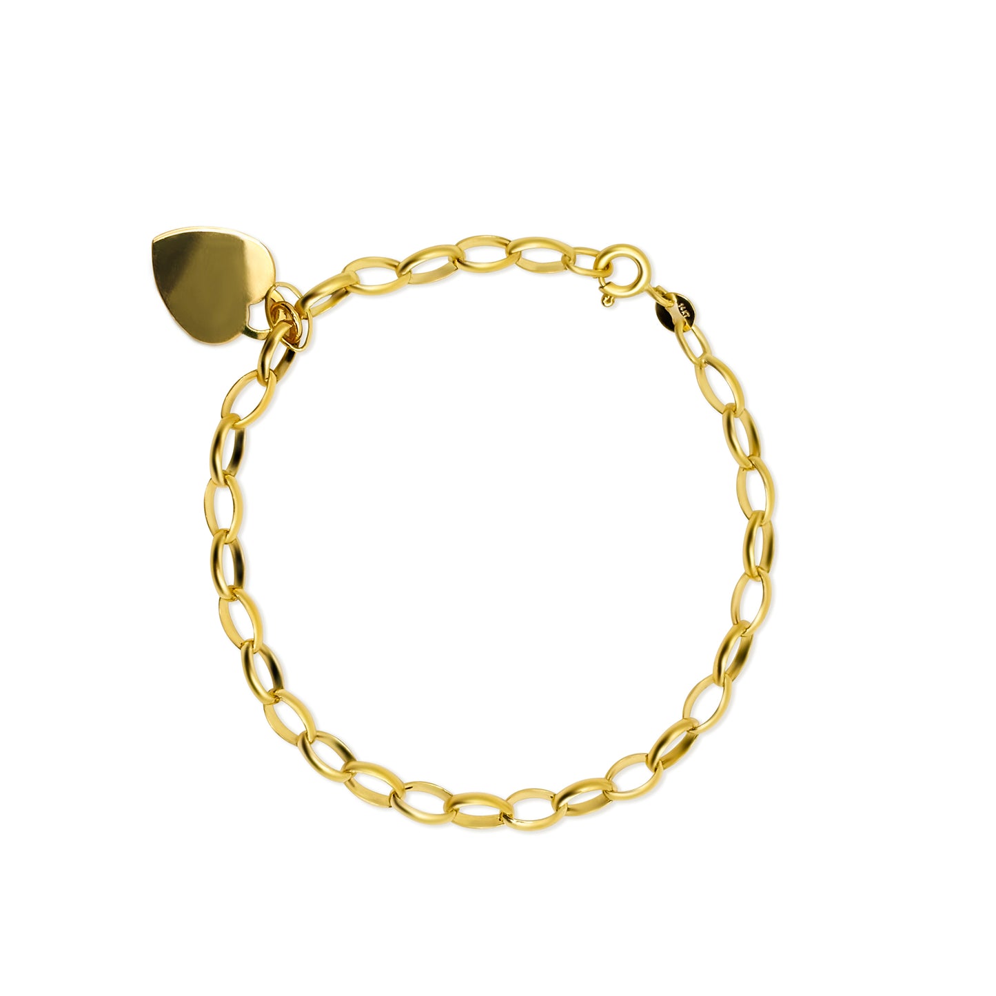 Link Bracelet with Heart Pendent