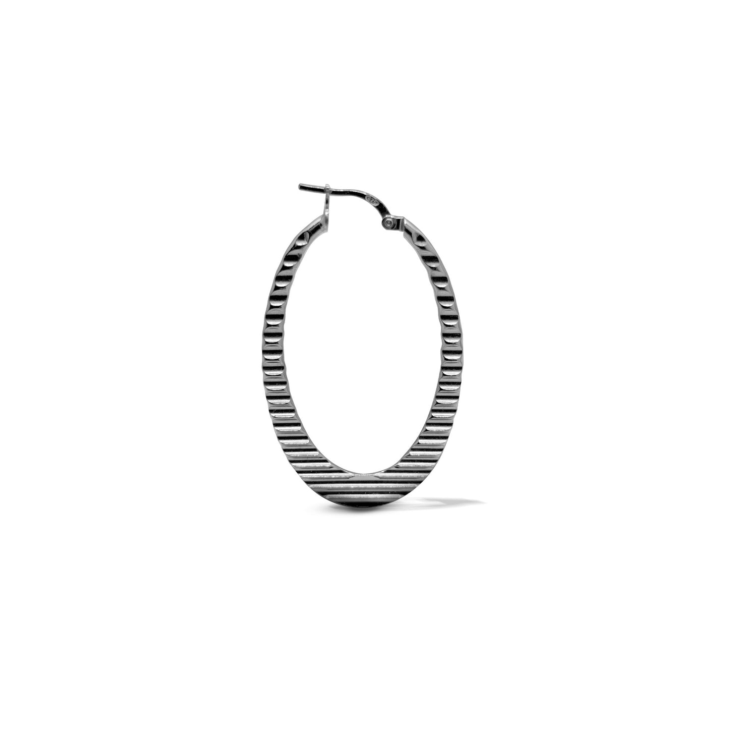 Sterling Silver Textured Thin Hoop