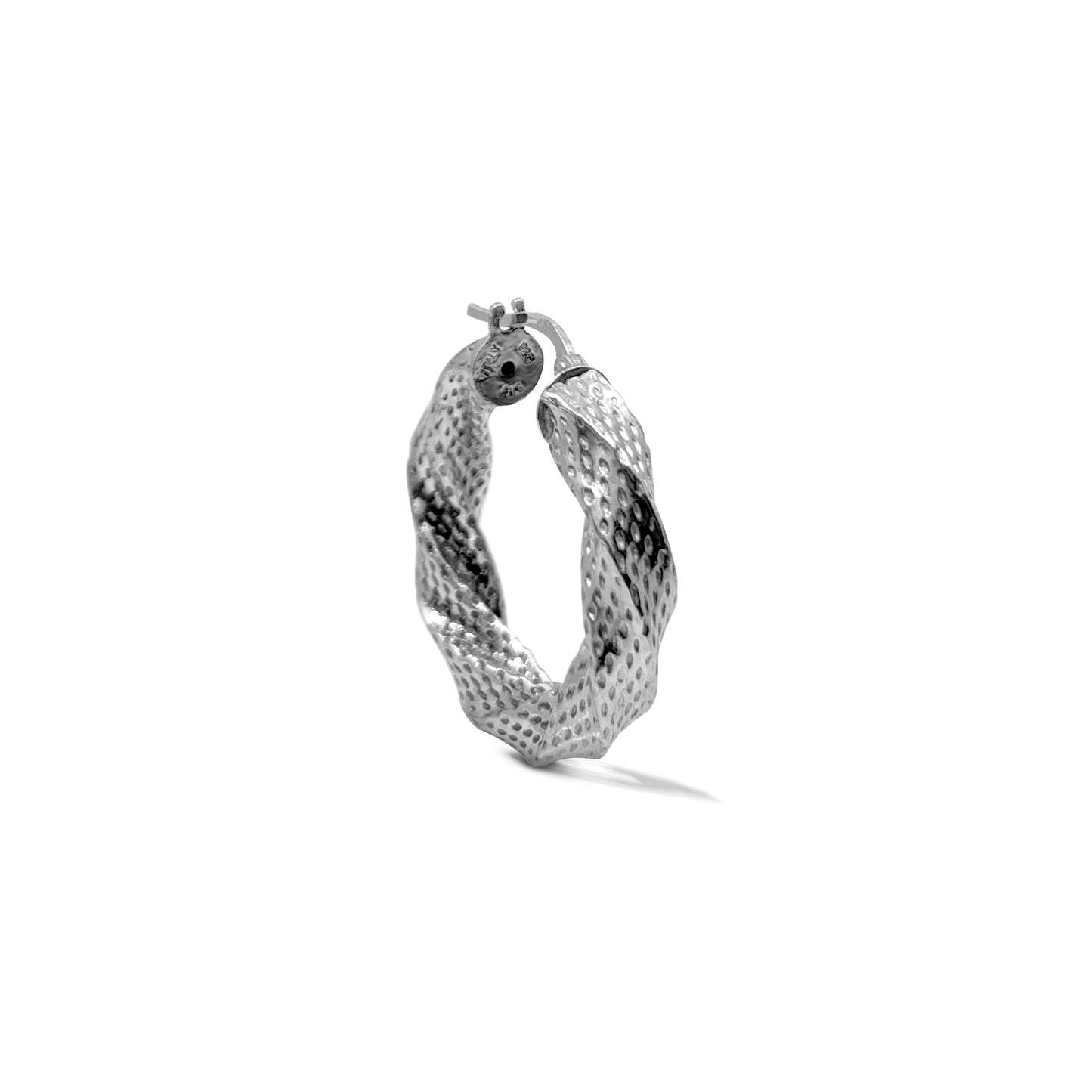 Sterling Silver Textured Chunky Hoop