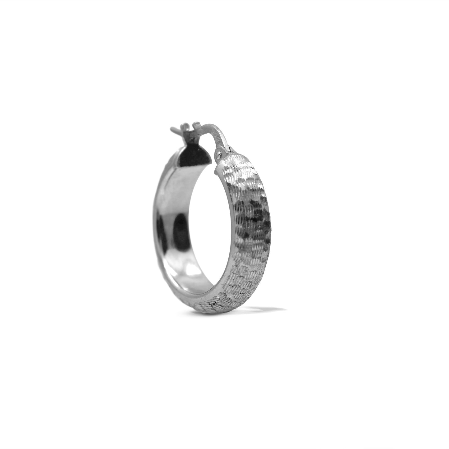 Sterling Silver Textured Hoops
