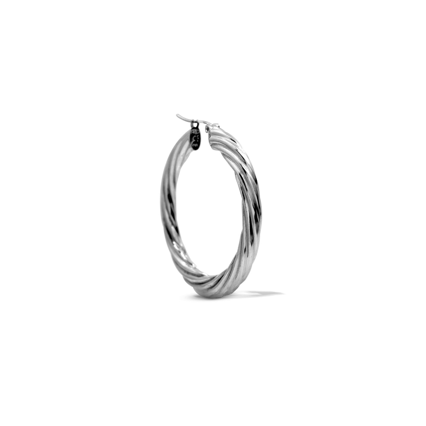 Sterling Silver Textured Thin Hoop