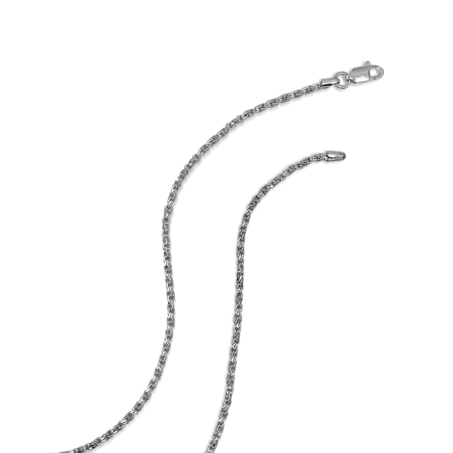 Sterling Silver Twisted Double Box Link Chain