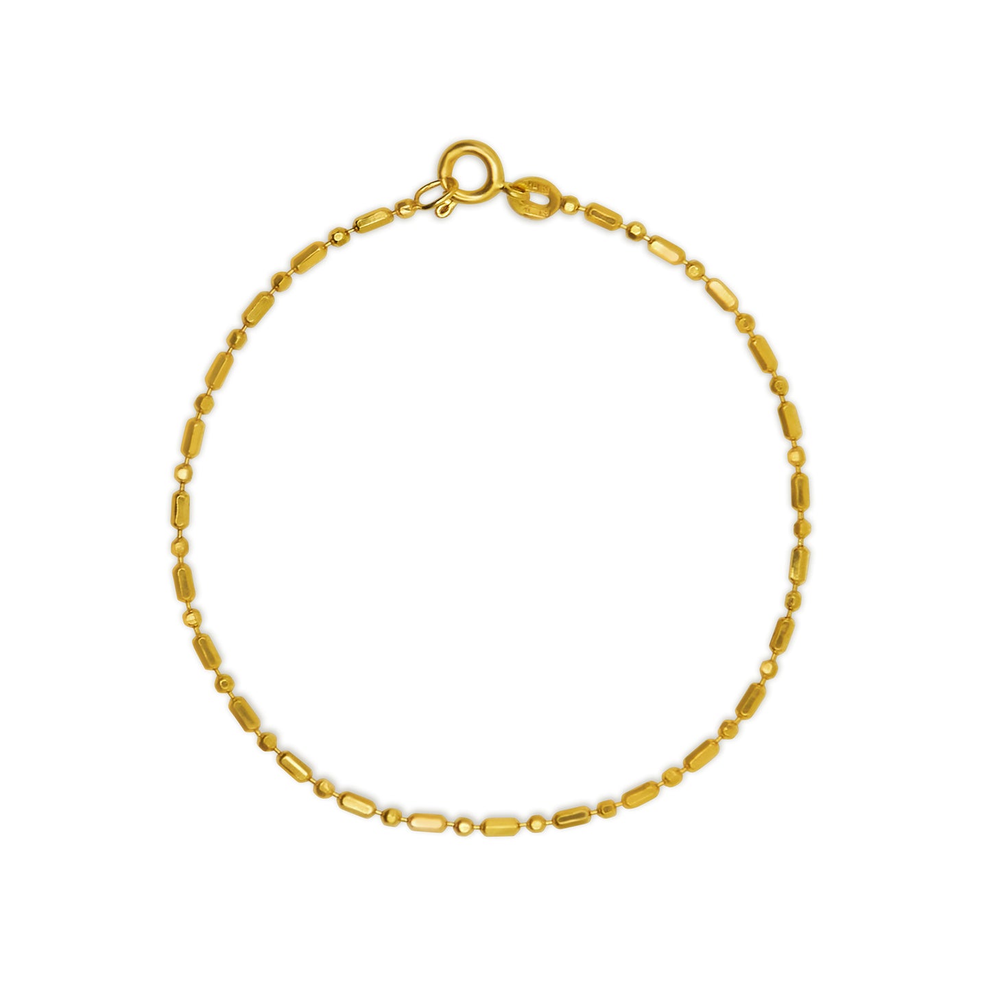 Yellow Gold Bead Link Bracelet