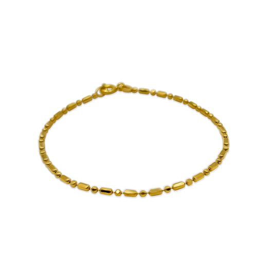 Yellow Gold Bead Link Bracelet