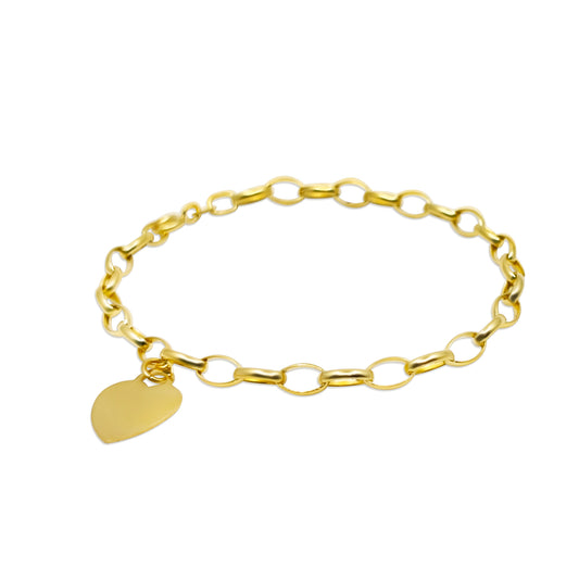 Link Bracelet with Heart Pendent