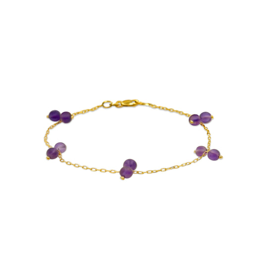 Yellow Gold Amethyst Pendant Bracelet