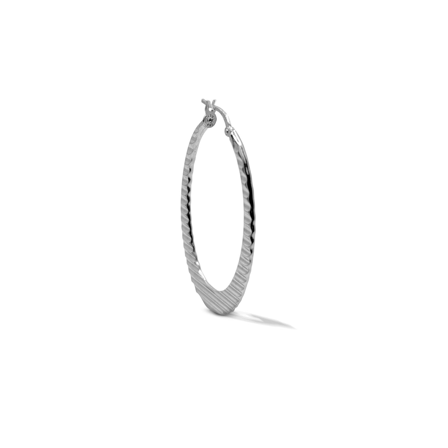 Sterling Silver Textured Thin Hoop