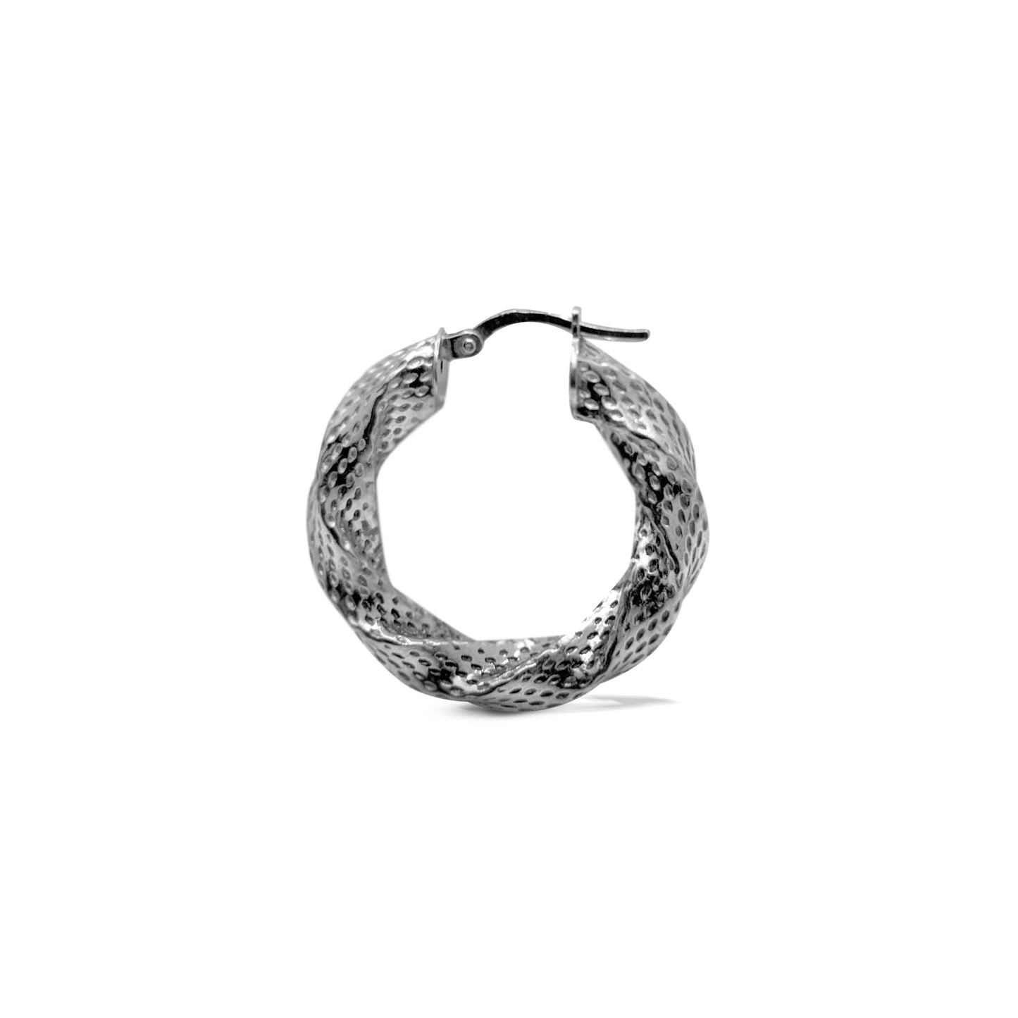 Sterling Silver Textured Chunky Hoop