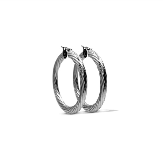 Sterling Silver Thick Hoop