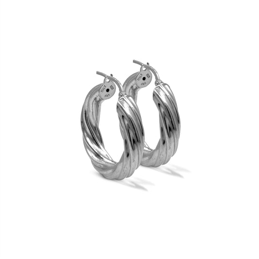 Sterling Silver Small Twisted Hoop