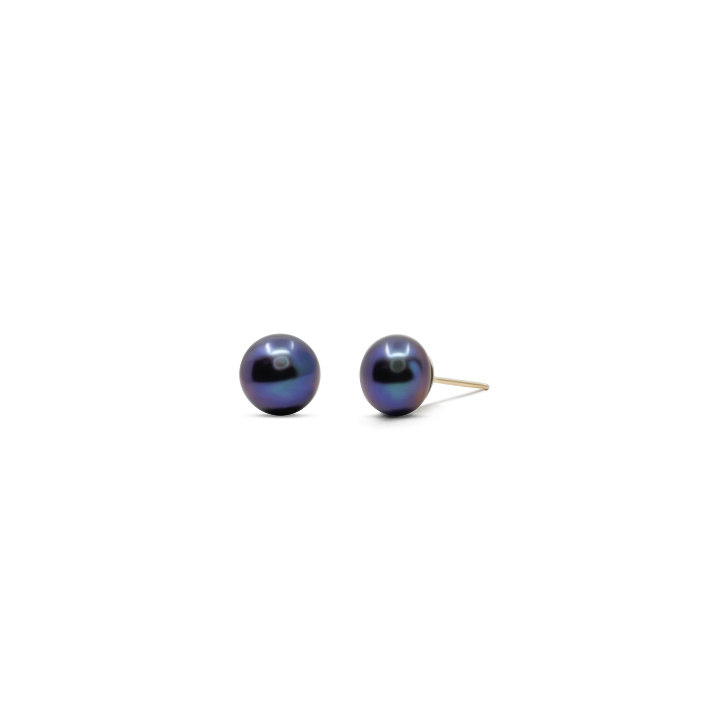 Black Pearl Sphere Stud Earrings