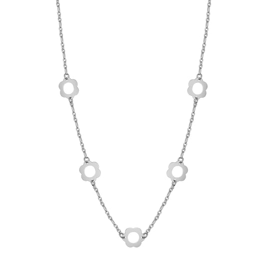 Sterling Silver Flower Link Chain